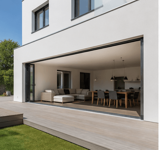 Mehrfamilienhäuser – Terrassentür mit offenem Wohnbereich